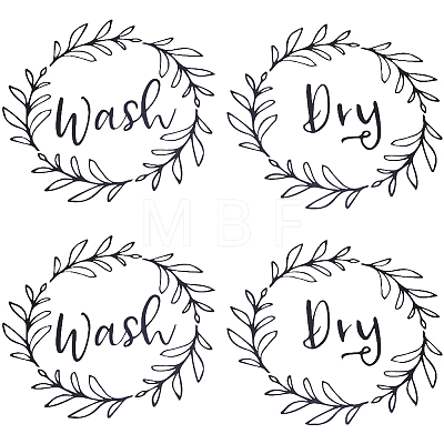 PVC Wash Dry Laundry Stickers STIC-WH0004-24B-1
