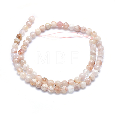 Natural Cherry Blossom Agate Beads Strands X-G-I213-23-6mm-1
