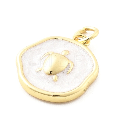 Ocean Theme Brass Enamel Pendants KK-Q029-01A-G-1