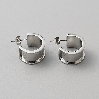 Stainless Steel Round Stud Earring Finding LS-STAS-WH0016-55P-1