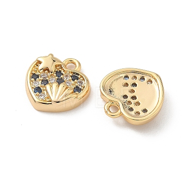 Brass Micro Pave Cubic Zirconia Charms KK-C099-01C-G-1