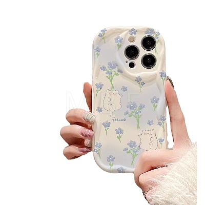 Tulip Cat Pattern TPU Plastic Mobile Phone Cover PW-WGD8F46-05-1