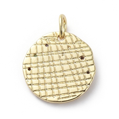 Brass Micro Pave Cubic Zirconia Pendants ZIRC-G157-03B-01G-1