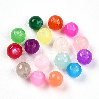 Baking Painted Imitation Jade Glass Beads DGLA-Q021-6mm-M-1