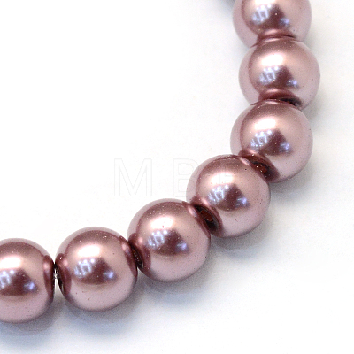 Baking Painted Pearlized Glass Pearl Round Bead Strands HY-Q003-12mm-58-1