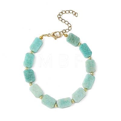 Natural Amazonite Beaded Bracelets for Women BJEW-JB14156-01-1