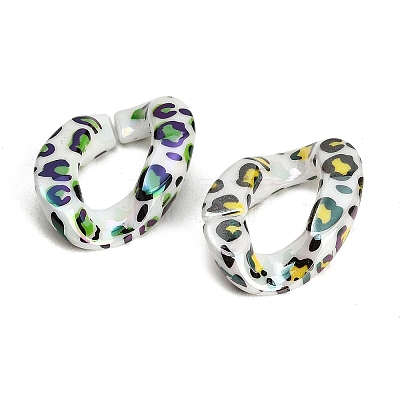 UV Plating Printed Opaque Acrylic Beads AC-CBAEEF4-20-1