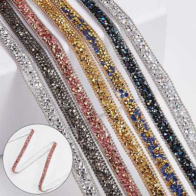 5 Yards Self Adhesive Resin Rhinestone Tape DIY-SP0002-49F-1