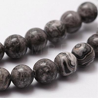 Natural Map Stone/Picasso Stone/Picasso Jasper Bead Strands G-D840-60-4mm-1