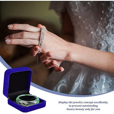 Square Velvet Bracelet Box. Bracelet Gift Storage Case CON-WH0088-33C-1