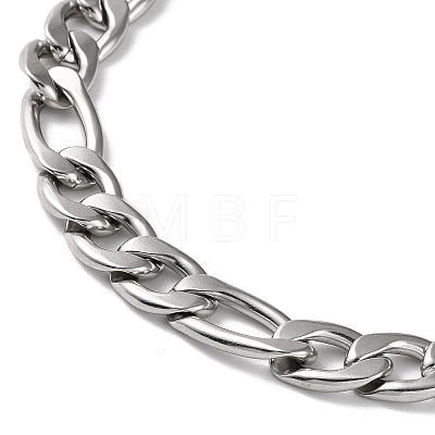 201 Stainless Steel Figaro Chains Necklaces for Men Women NJEW-G112-06B-P-1