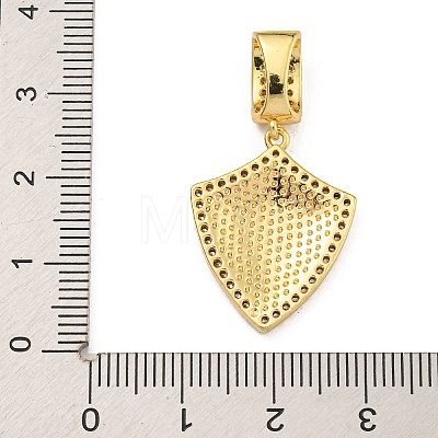 Rack Plating Brass Micro Pave Clear Cubic Zirconia North Star European Dangle Charms KK-U035-17G-01-1