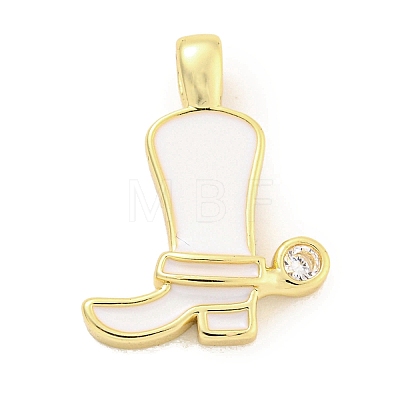 Brass with Cubic Zirconia with Enamel Pendant KK-Q814-22G-04-1