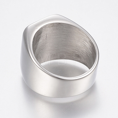 304 Stainless Steel Signet Band Rings for Men RJEW-G091-16-20mm-P-1