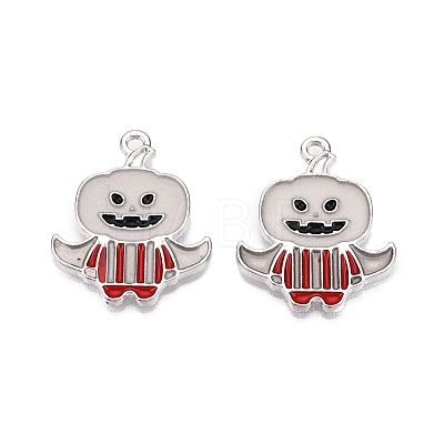 Halloween Theme Rack Plating Luminous Alloy Enamel Pendants ENAM-N056-232P-1