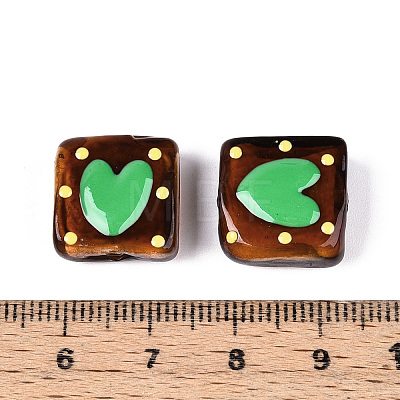 Handmade Spray Painted Lampwork Beads LAMP-N035-02B-1