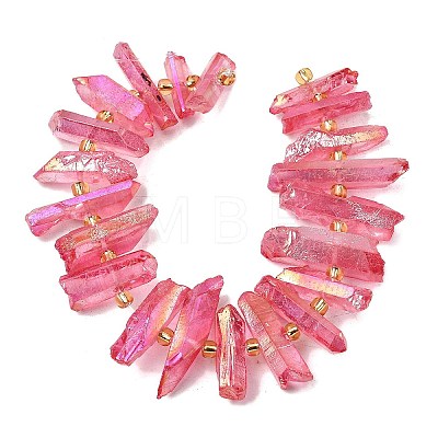 Electroplated Natural Quartz Crystal Beads Strands G-F800-F12-1