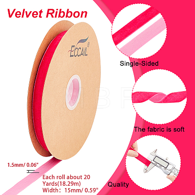 Single Face Velvet Ribbons OCOR-WH0080-14D-01-1