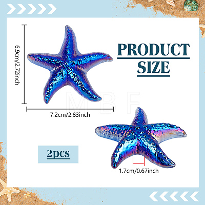Dyed Natural Quartz Crystal Starfish Display Decorations Figurine Home Decoration DJEW-WH0039-181B-1