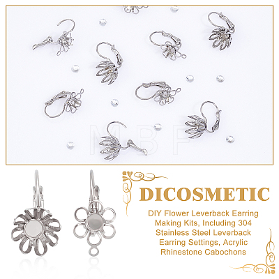 DIY Flower Leverback Earring Making Kits DIY-DC0001-48-1