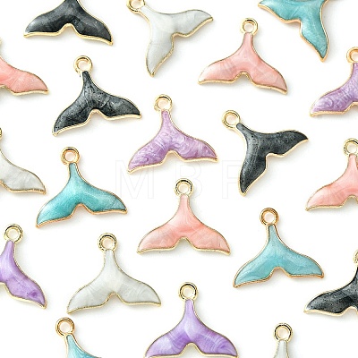 20Pcs 5 Colors Alloy Enamel Pendants ENAM-YW0003-05-1