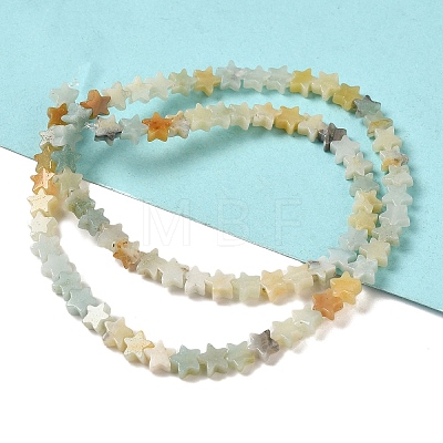 Natural Flower Amazonite Beads Strands G-G085-B09-02-1