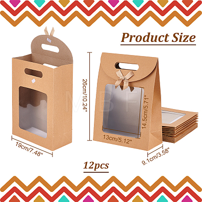 Rectangle Kraft Paper Gift Bags ABAG-WH0038-26B-1
