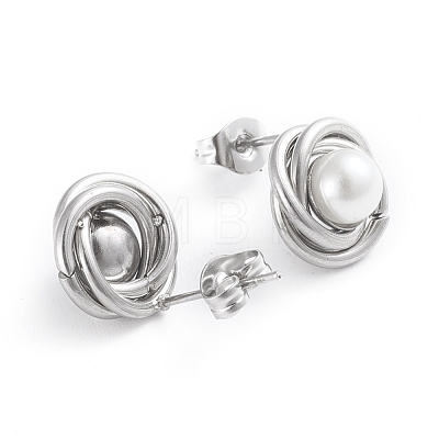 304 Stainless Steel Stud Earrings EJEW-F246-02GP-1