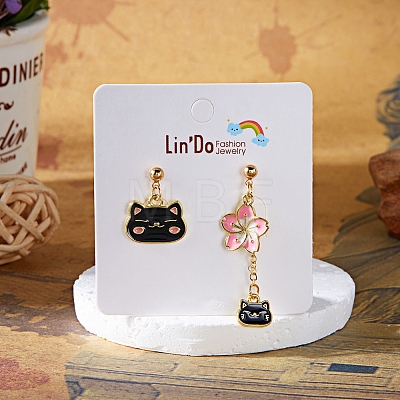 Alloy and Enamel Pendant Stud Earrings PW-WG4DFCE-01-1