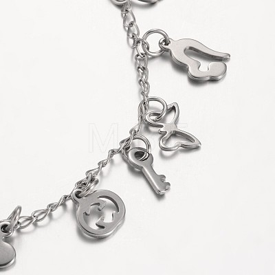 304 Stainless Steel Charms Anklets AJEW-AN00106-1