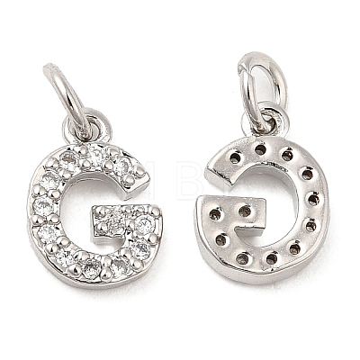 Brass Micro Pave Grade AAA Cubic Zirconia Charms ZIRC-P067-11P-G-NR-1