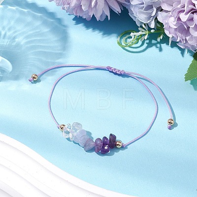 Gemstone Braided Bead Bracelet BJEW-JB11013-02-1