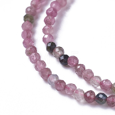Natural Pink Tourmaline Beads Strands G-F596-06-2mm-1