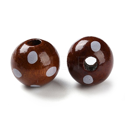 Printed Wood Beads WOOD-Z002-17-1