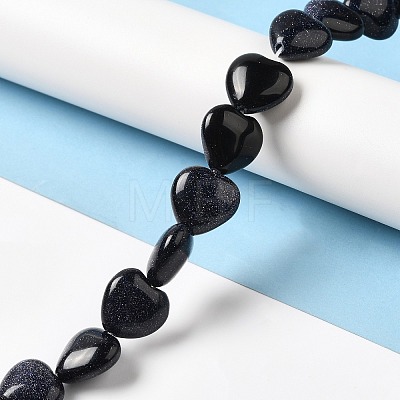 Synthetic Blue Goldstone Beads Strands G-K335-01D-1