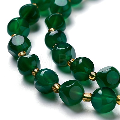 Natural Green Agate Beads Strands G-M367-20A-1