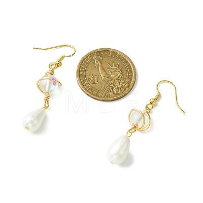 Natural Pearl Dangle Earrings EJEW-TA00325-1