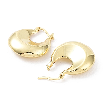 Rack Plating Brass Teardrop Thick Hoop Earrings EJEW-B027-11G-1