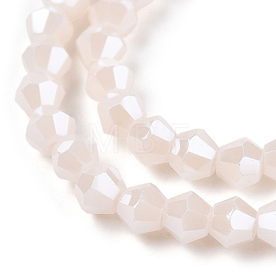 Opaque Solid Color Electroplate Glass Beads Strands EGLA-A039-P2mm-A06-1