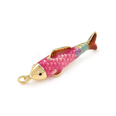 Brass Enamel Pendants KK-L255-03G-B03-1