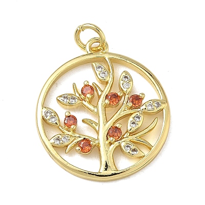 Brass Micro Pave Cubic Zirconia Pendants KK-L257-20G-1