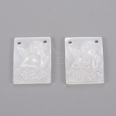 Natural White Shell Mother of Pearl Shell Pendants SHEL-K004-05-1