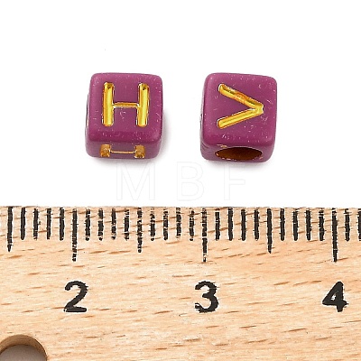 Opaque Acrylic Beads OACR-H046-01B-1