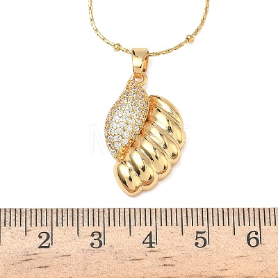 304 Stainless Steel Micro Pave Clear Cubic Zirconia Pendant Necklaces for Women NJEW-Z103-01G-03-1