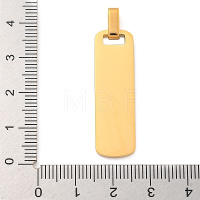 Ion Plating(IP) Rectangle 304 Stainless Steel Stamping Blank Tag Pendants STAS-H317-09G-1