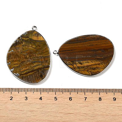 Natural Tiger Eye Pendants G-K347-02G-03-1