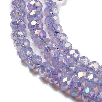 Transparent Baking Painted Glass Beads Strands DGLA-F002-02B-08-1