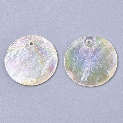 Natural Capiz Shell Pendants SHEL-R047-06-1