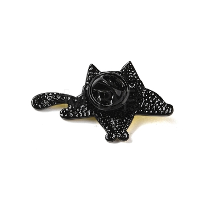 Black Zinc Alloy Rhinestone Brooches JEWB-E037-01EB-05-1