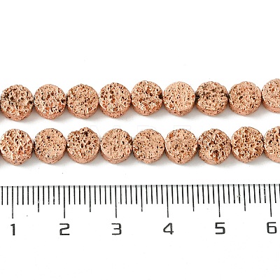 Electroplated Natural Lava Rock Beads Strands G-I360-M01-03-1